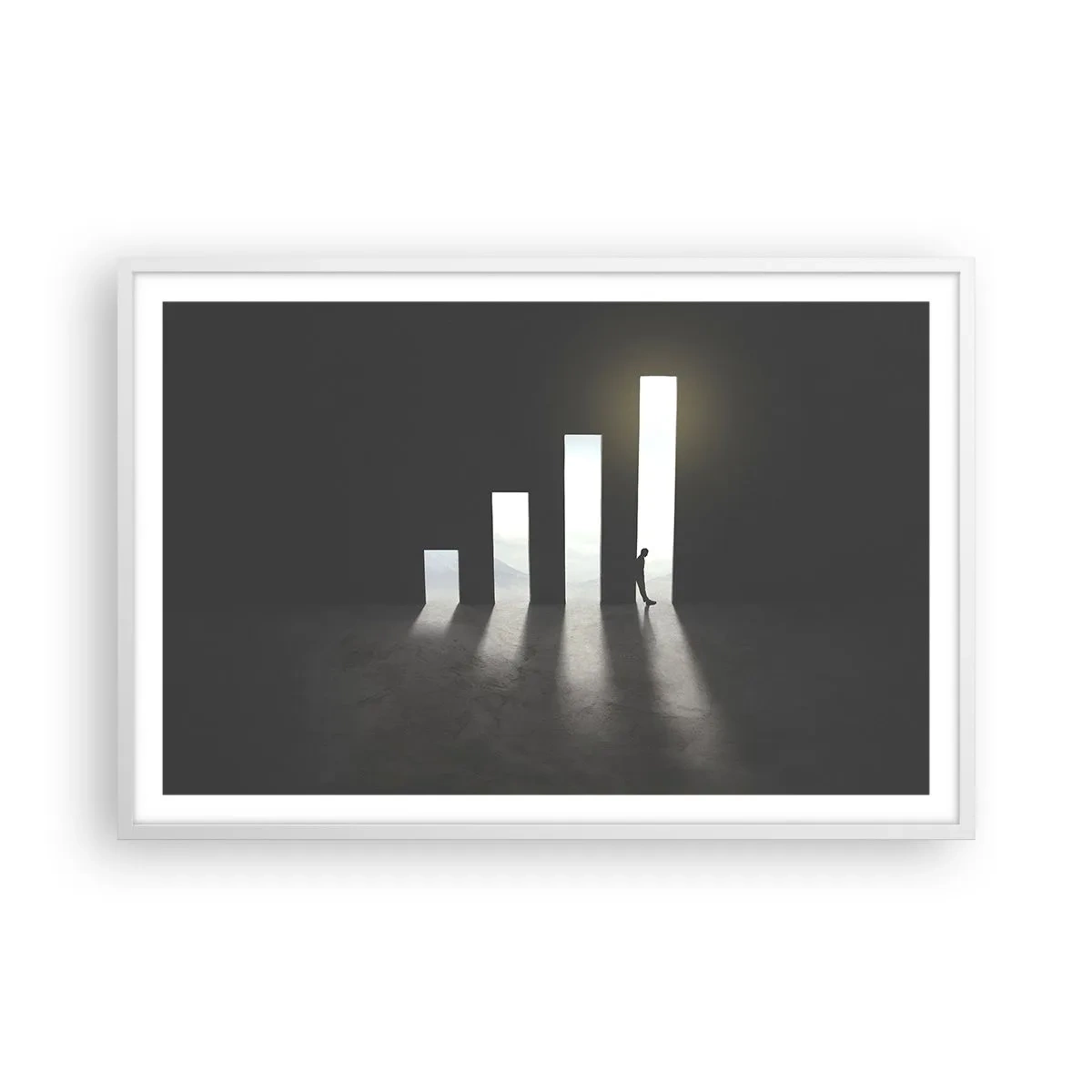 Poster in cornice bianca - Successo - impressione - 91x61 cm