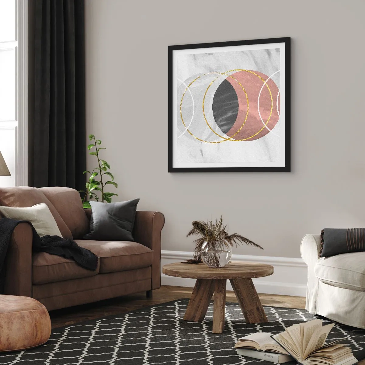 Poster in cornice nera - La musica delle sfere - 60x60 cm