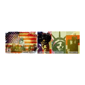 Campione di Fotomurale Adesivo Deluxe Sticker - Viva l'America! - New York, Stati Uniti d'America, statua della Libertà - 100x30 cm
