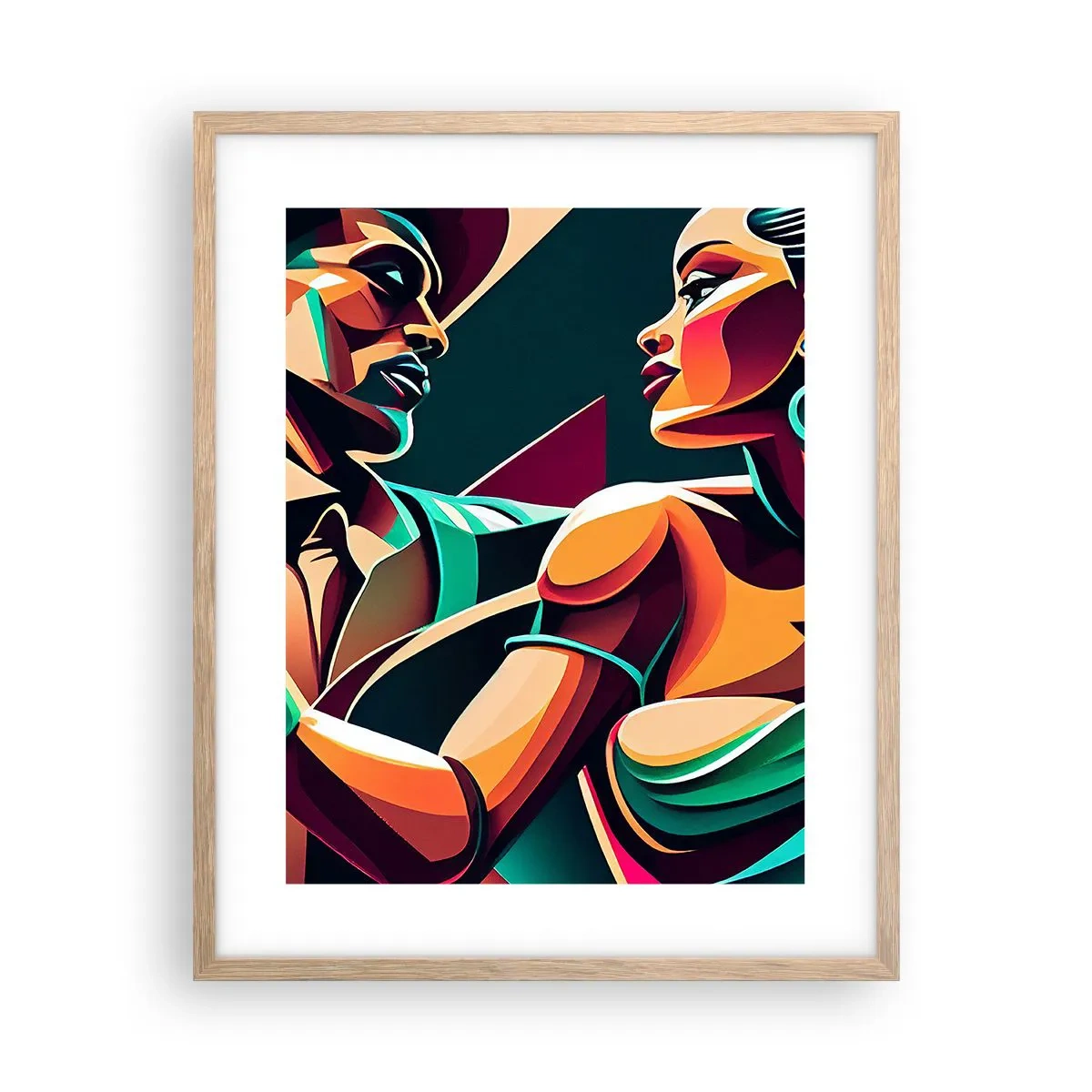 Poster in cornice rovere chiaro - Al ritmo del cuore - 40x50 cm