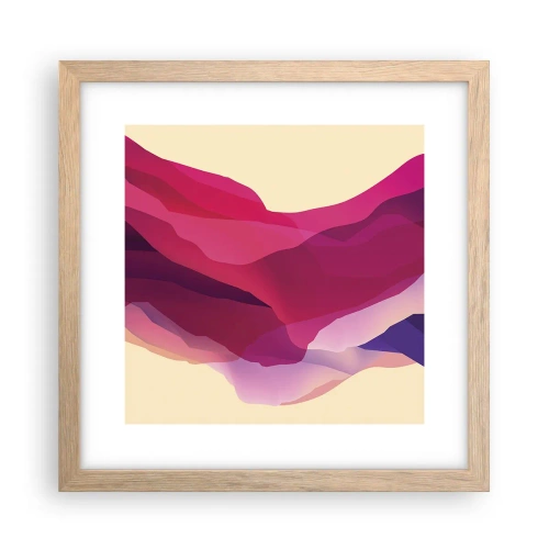 Poster in cornice rovere chiaro - Onde di porpora - 30x30 cm