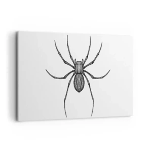 Quadro su tela - Stampe su Tela - Dettaglio di un ragno su sfondo bianco in stile cartone animato - 120x80cm - Precisione inquietante - Decorazione murale moderna per soggiorno e camera da letto ARTTOR