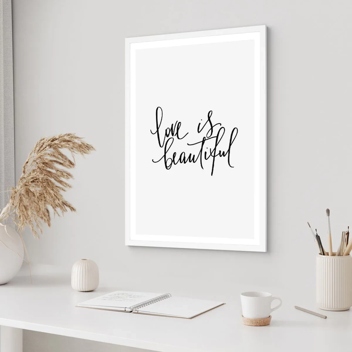 Poster in cornice bianca - Leggi e ripeti - 70x100 cm