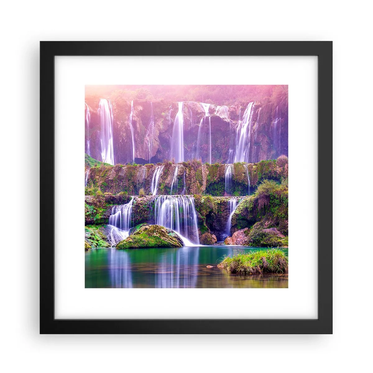 Poster in cornice nera - La scala verso il cielo - 30x30 cm