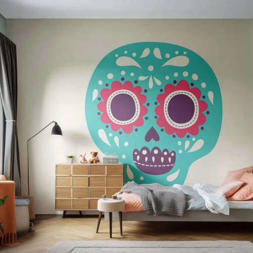 Fotomurali Standard Eco - Vita: un gioco fino alla morte - Cranio, Messico, messicano - 400x280 cm