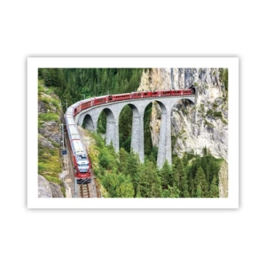 Poster - Il treno tra i monti - 70x50 cm