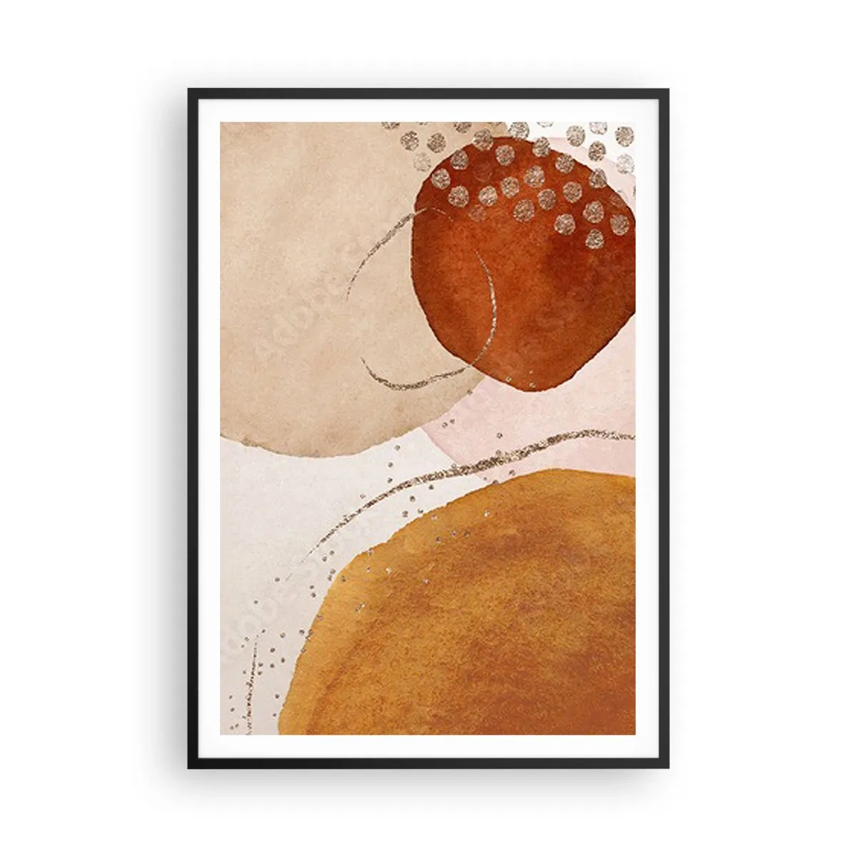 Poster in cornice nera - Rotondità e movimento - 70x100 cm