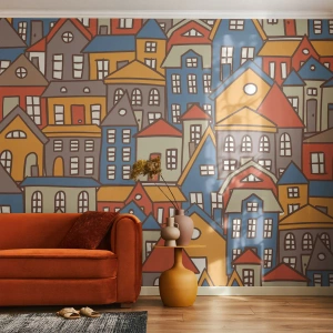 Fotomurali Premium Canvas - Una casa dietro l'altra - Città, Architettura, Città vecchia - 200x140 cm