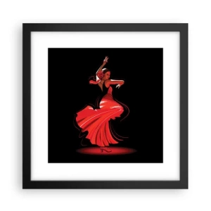 Poster in cornice nera - Lo spirito focoso del flamenco - 30x30 cm