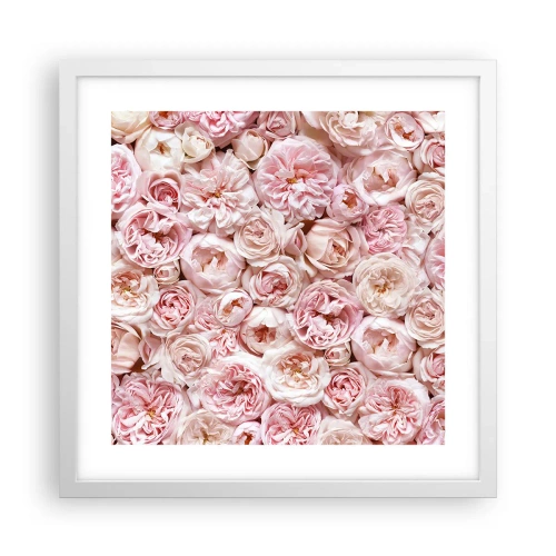 Poster in cornice bianca - Coperto di rose - 40x40 cm