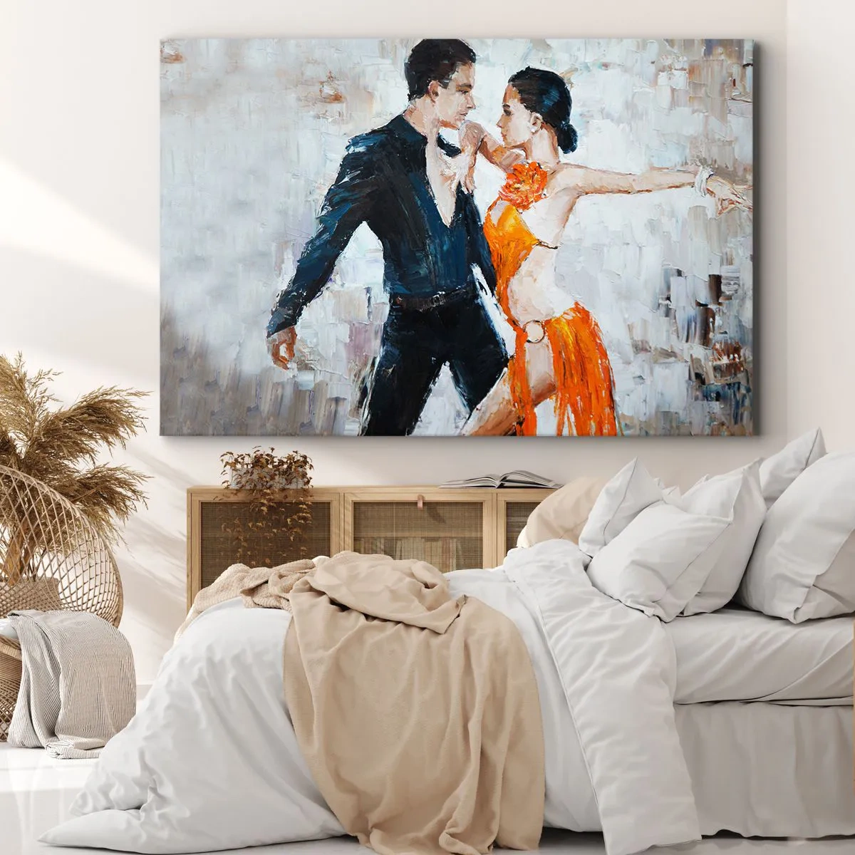 Quadro su tela - Stampe su Tela - Una coppia dinamica che balla in stile latino-americano. - 100x70cm - Dirty dancing - Decorazione murale moderna per soggiorno e camera da letto ARTTOR