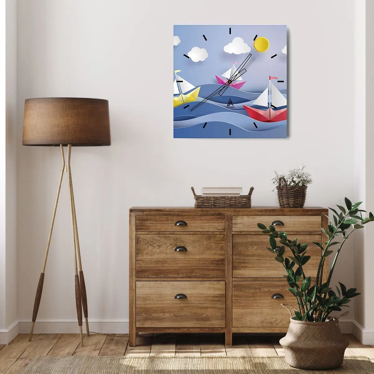 Orologio da parete - Orologio in Vetro - Come è bello dondolare tra le onde - 40x40 cm