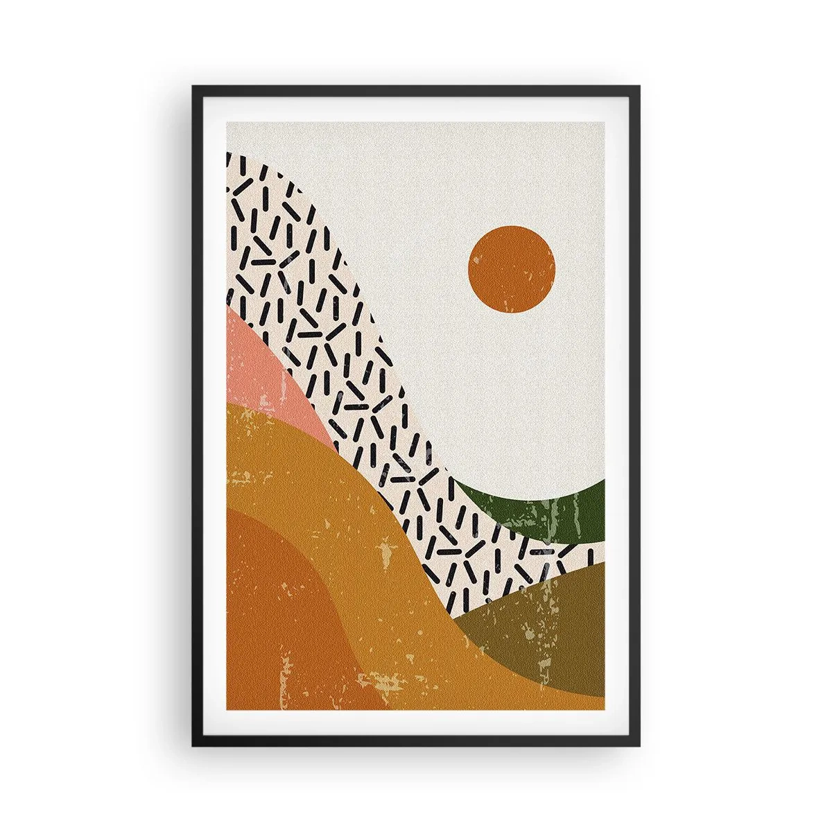 Poster in cornice nera - Astrazione solare - 61x91 cm