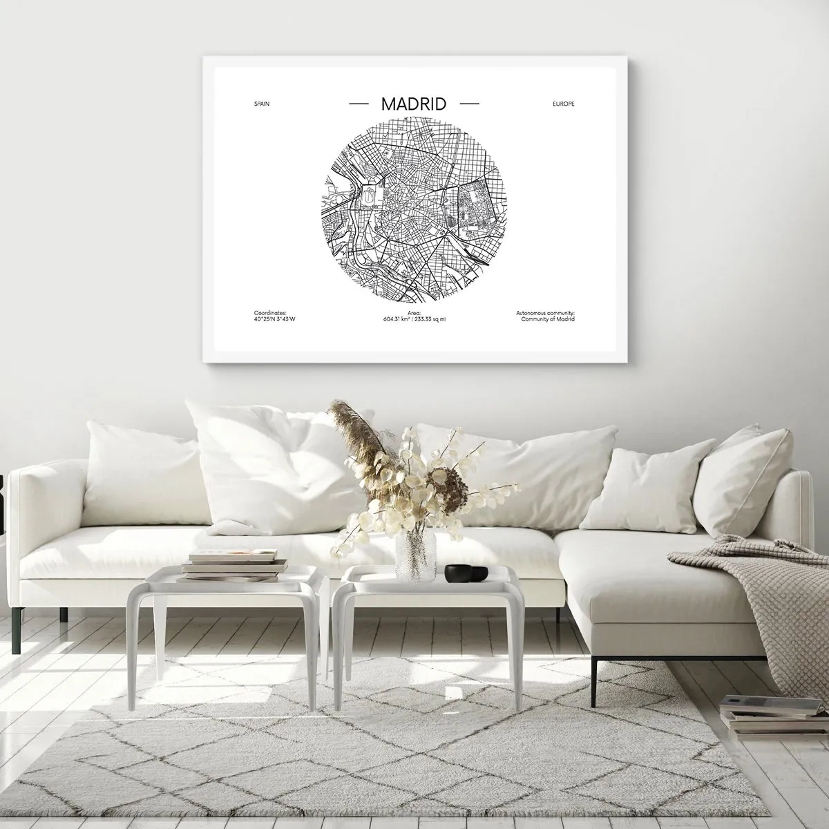 Poster in cornice bianca - Anatomia di Madrid - 40x30 cm
