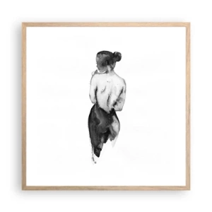 Poster in cornice rovere chiaro - Accanto a lei il mondo scompare - 60x60 cm