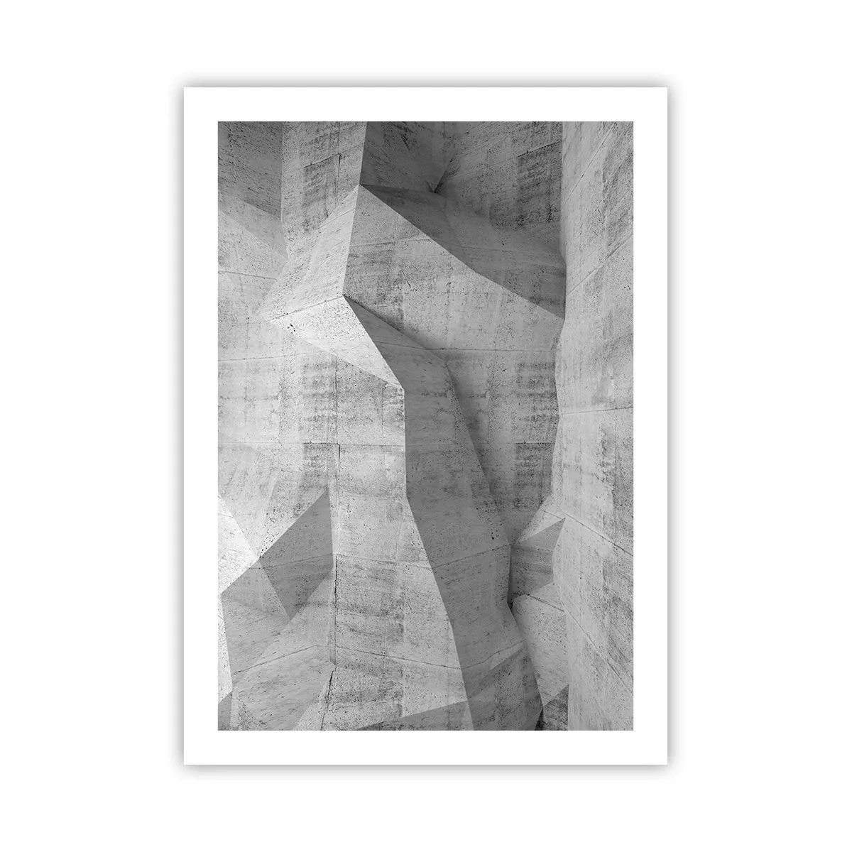 Poster - Forme geometriche in tonalità di grigio - 50x70cm - Una vera sfida - Decorazione murale moderna per soggiorno e camera da letto ARTTOR