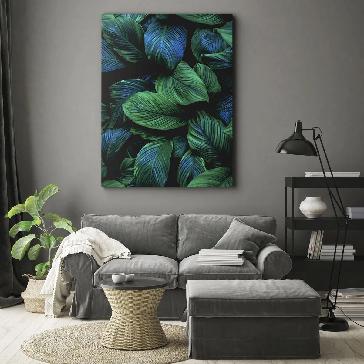 Quadro su tela - Stampe su Tela - Nella folla verde - 55x100 cm