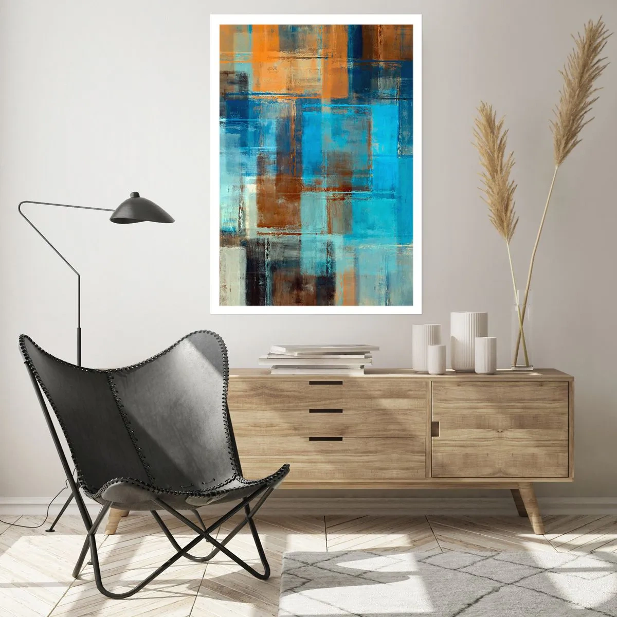 Poster - Attraverso la tenda blu - 40x50 cm