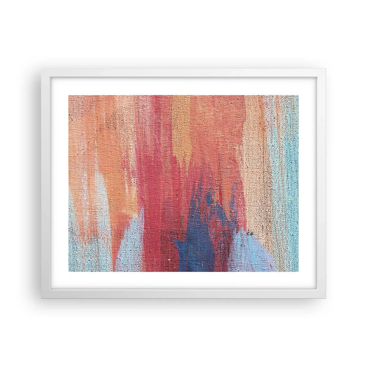 Poster in cornice bianca - Colando con l'arcobaleno - 50x40 cm