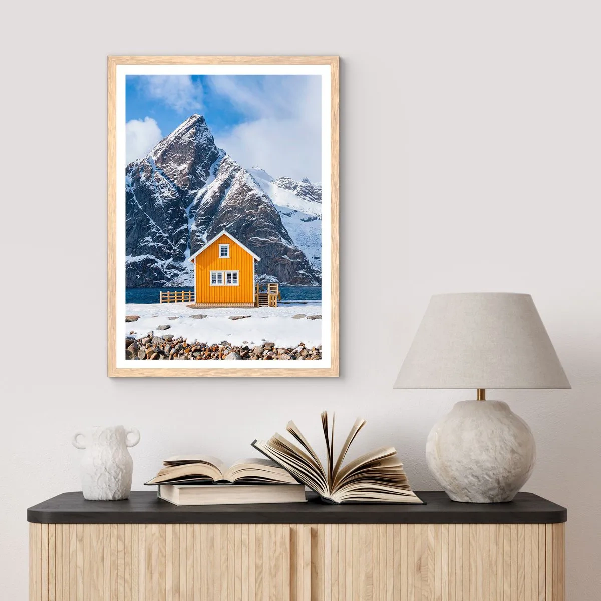Poster in cornice rovere chiaro - Vacanze scandinave - 70x100 cm