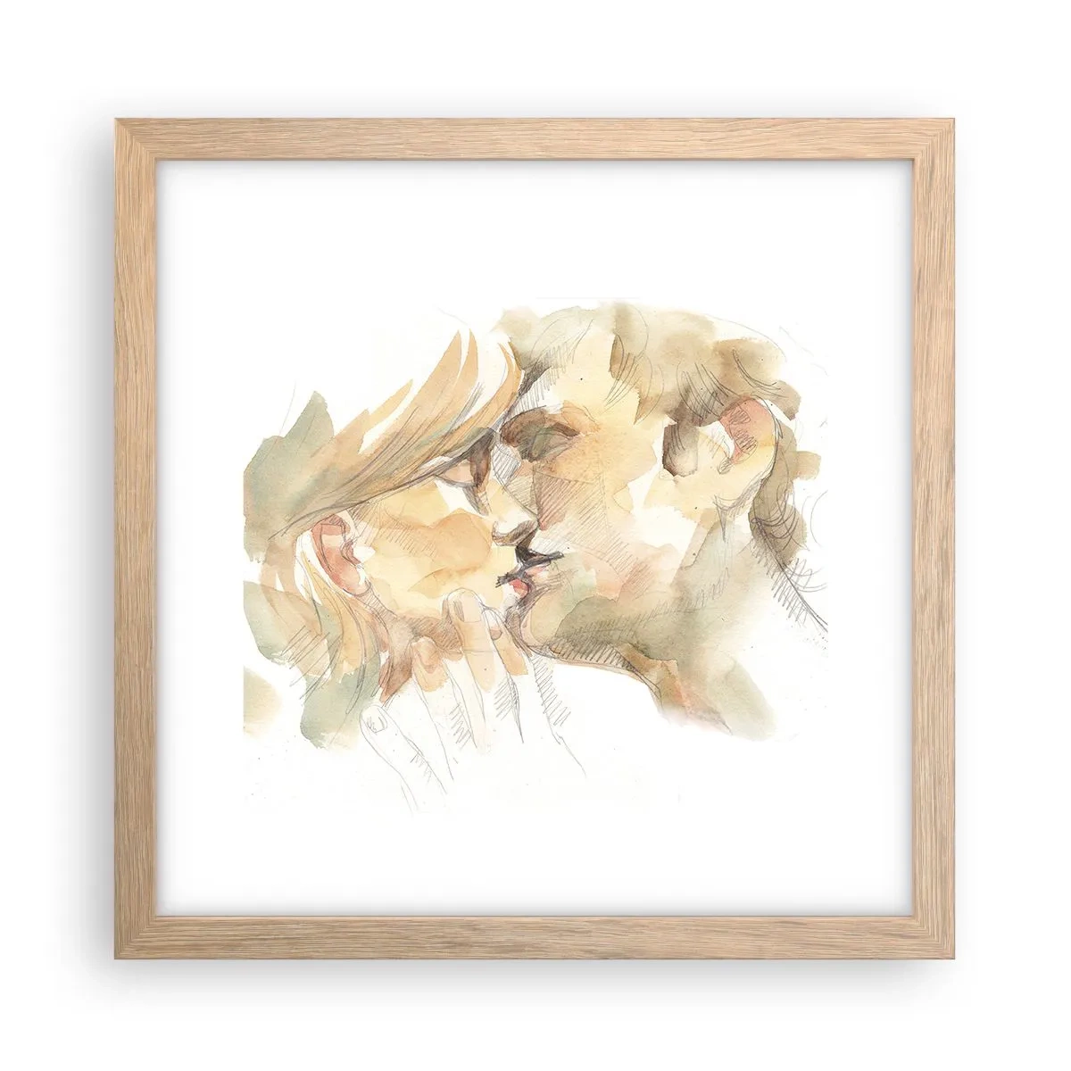 Poster in cornice rovere chiaro - Sarà l'anima gemella? - 30x30 cm