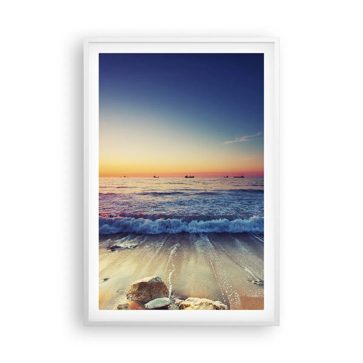 Poster in cornice bianca - Cosa c'è dietro l'orizzonte? - 61x91 cm