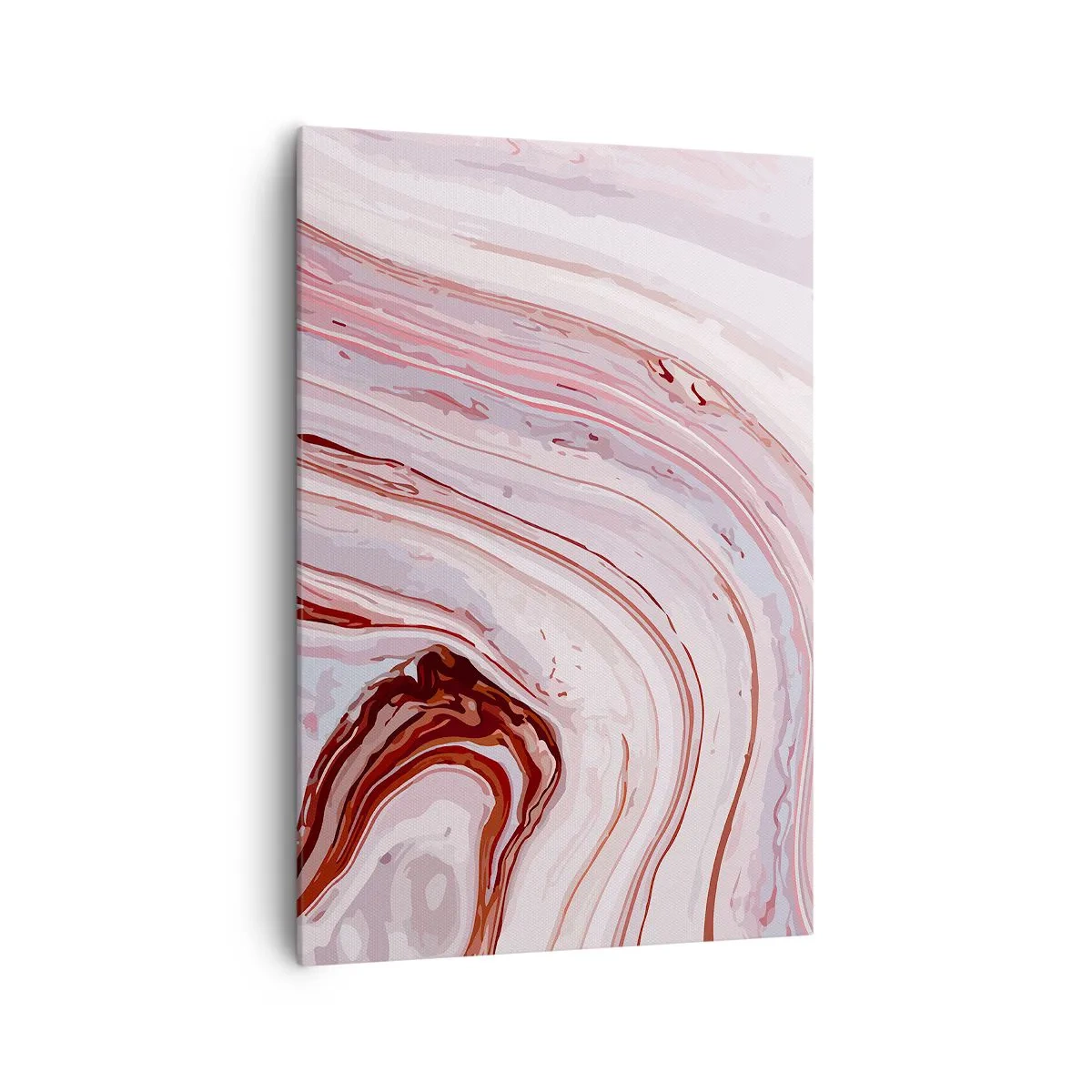 Quadro su tela - Stampe su Tela - Motivo astratto in rosa e bianco - 70x100cm - Dritto, poi a destra in basso - Decorazione murale moderna per soggiorno e camera da letto ARTTOR