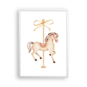 Poster in cornice bianca - Trotto aggraziato - 50x70 cm