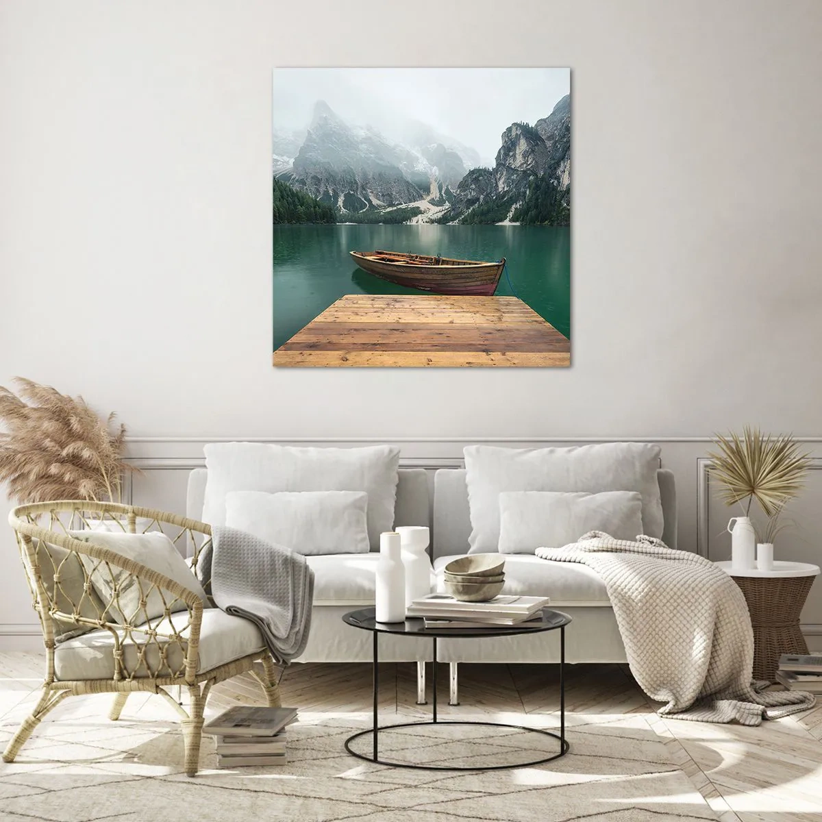 Quadro su vetro - E attorno le fiere rocce - 40x40 cm