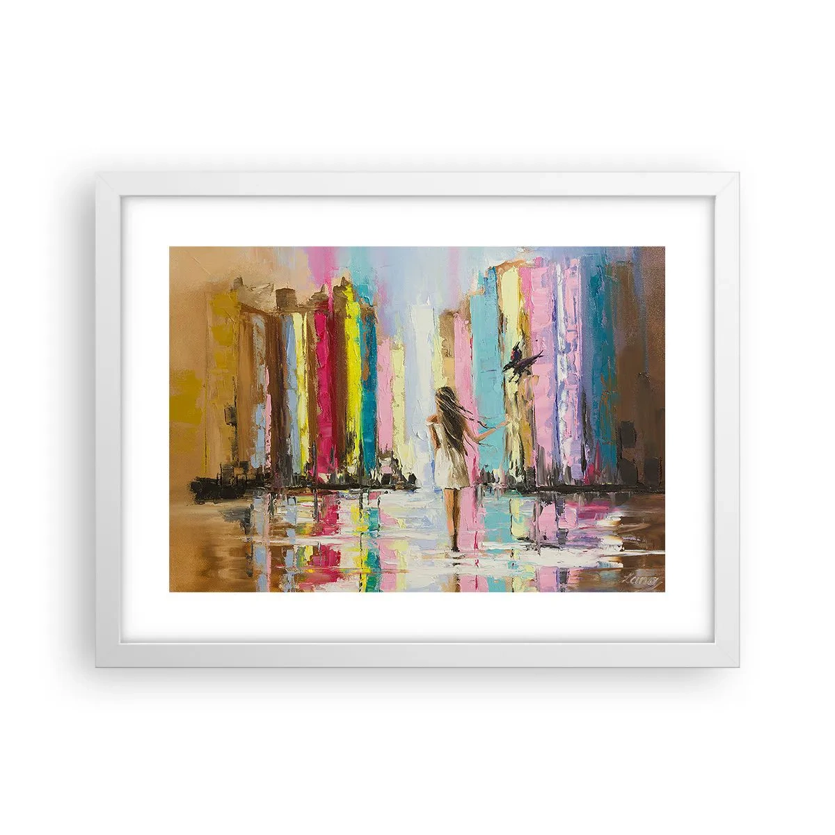 Poster in cornice bianca - Seguimi - 40x30 cm