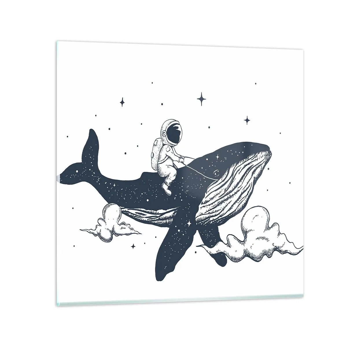 Quadro su vetro - Avventura nello spazio - 30x30 cm
