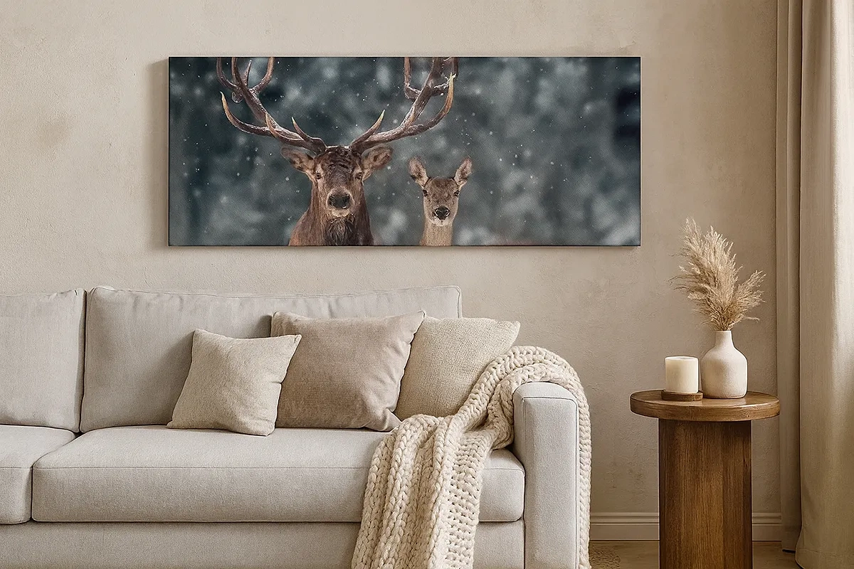 Quadro su tela - Stampe su Tela - Il re della foresta con la consorte - 30x30 cm