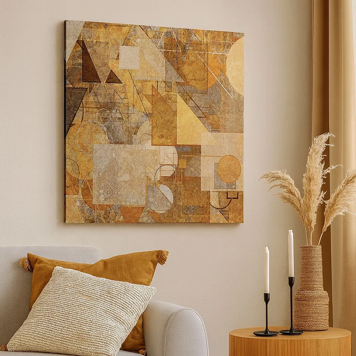 Quadro su tela - Stampe su Tela - Studio cubista in marrone - 30x30 cm