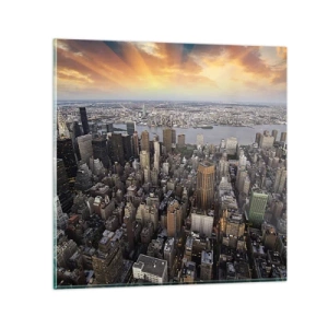 Quadro su vetro - Il cuore pulsante dei nostri tempi - 70x70 cm