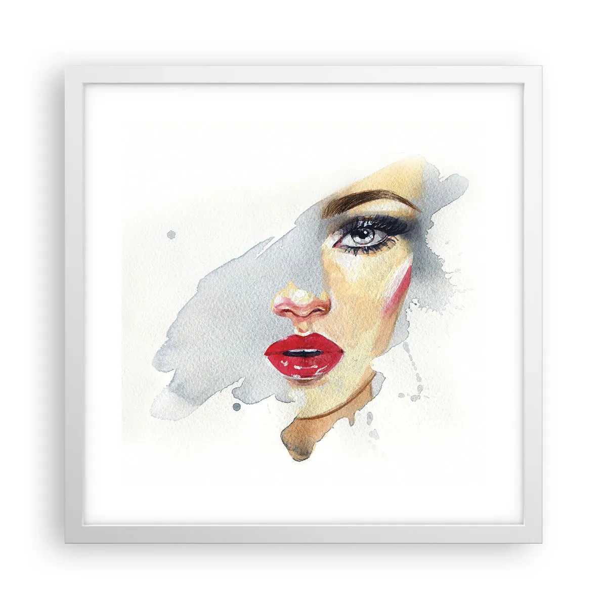 Poster in cornice bianca - Riflesso in una goccia d'acqua - 40x40 cm
