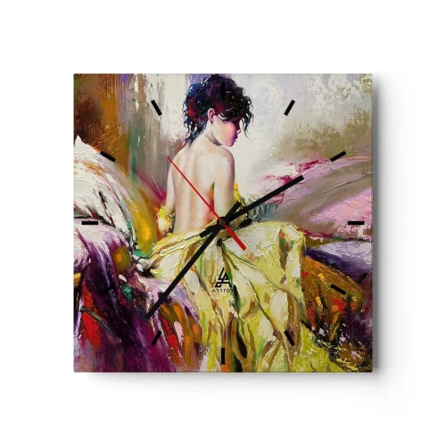 Orologio da parete - Orologio in Vetro - Tra la bocca e il bordo della coppa - 40x40 cm