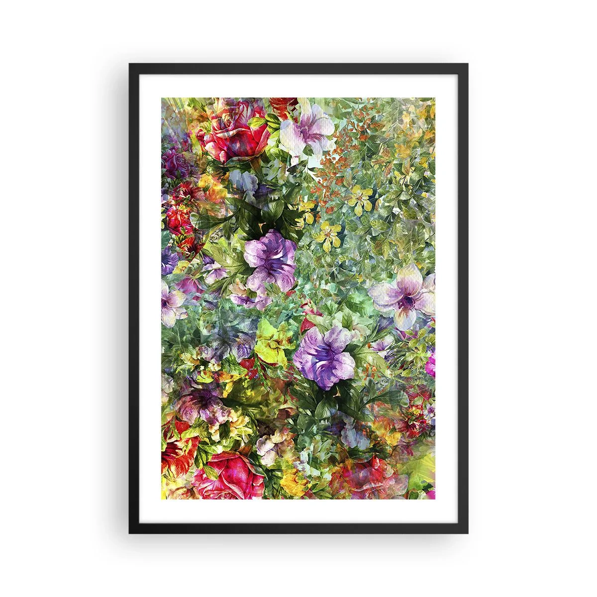Poster in cornice nera - Perdersi nei fiori - 50x70 cm