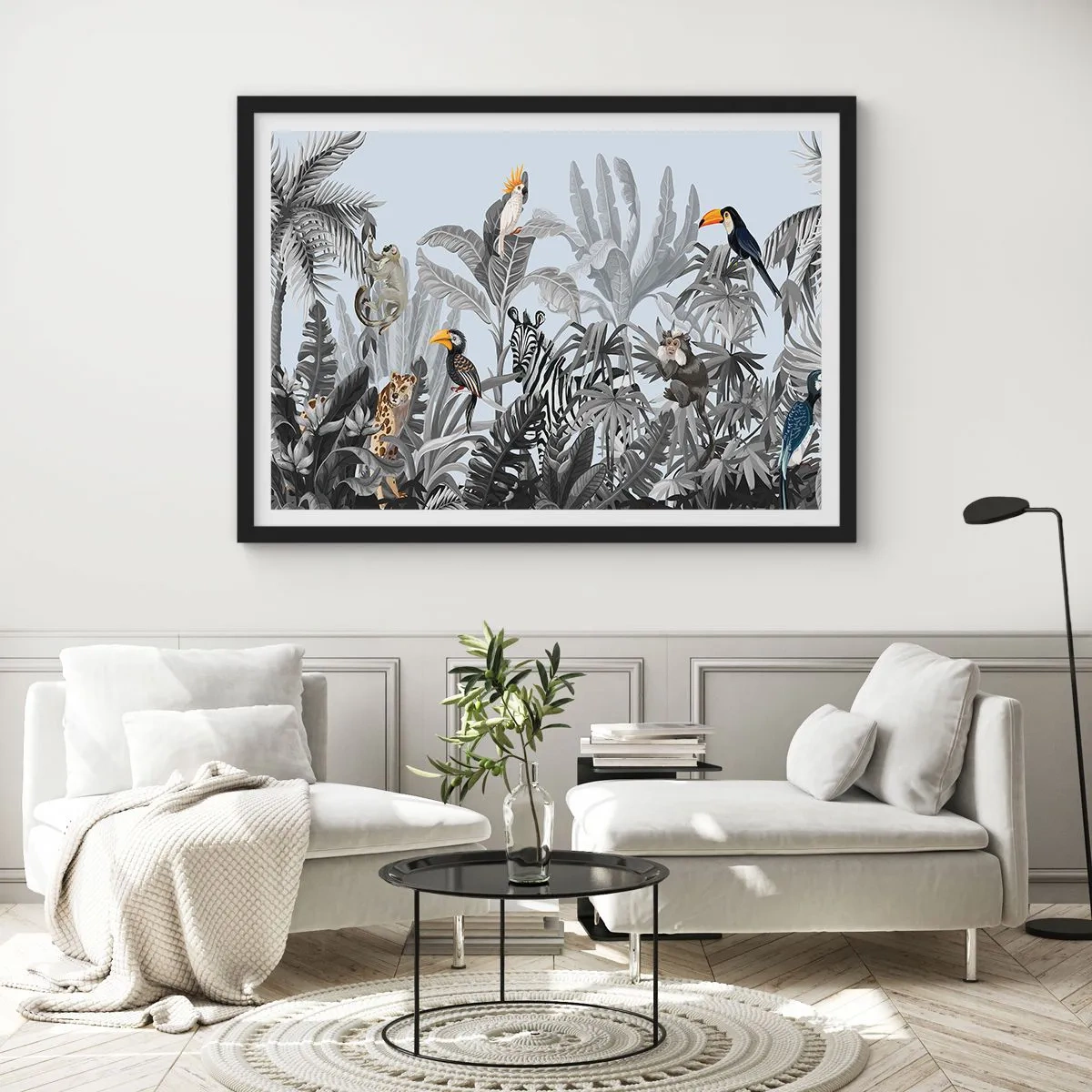 Poster in cornice nera - Favola africana - 50x40 cm