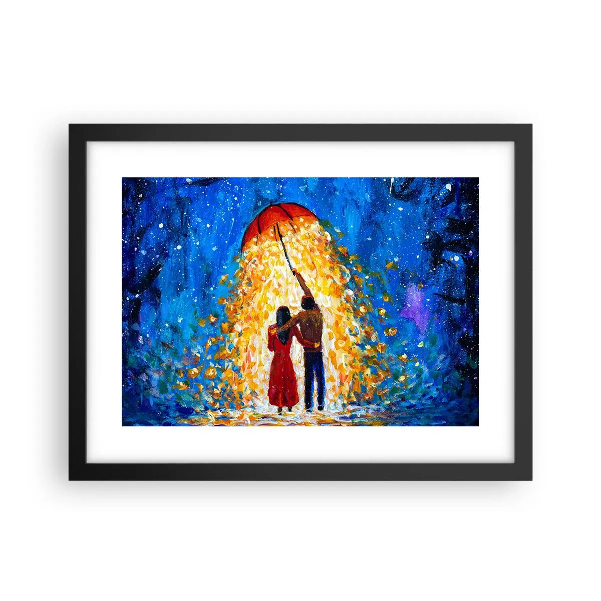 Poster in cornice nera - La magia di una sera piovosa? - 40x30 cm