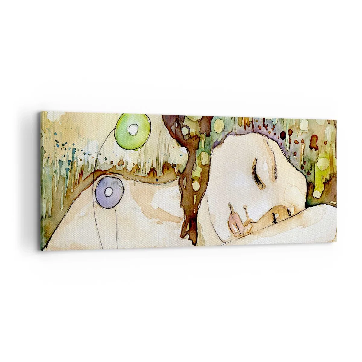 Quadro su tela - Stampe su Tela - Sogno smeraldo e viola - 100x40 cm