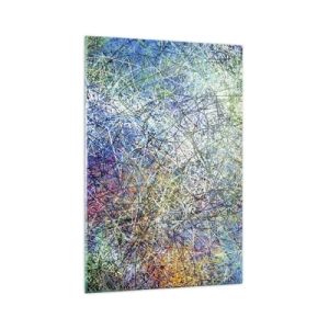 Quadro su vetro - Composizione astratta con linee e texture multicolori - 70x100cm - Non è cosi semplice - Decorazione murale moderna per soggiorno e camera da letto ARTTOR