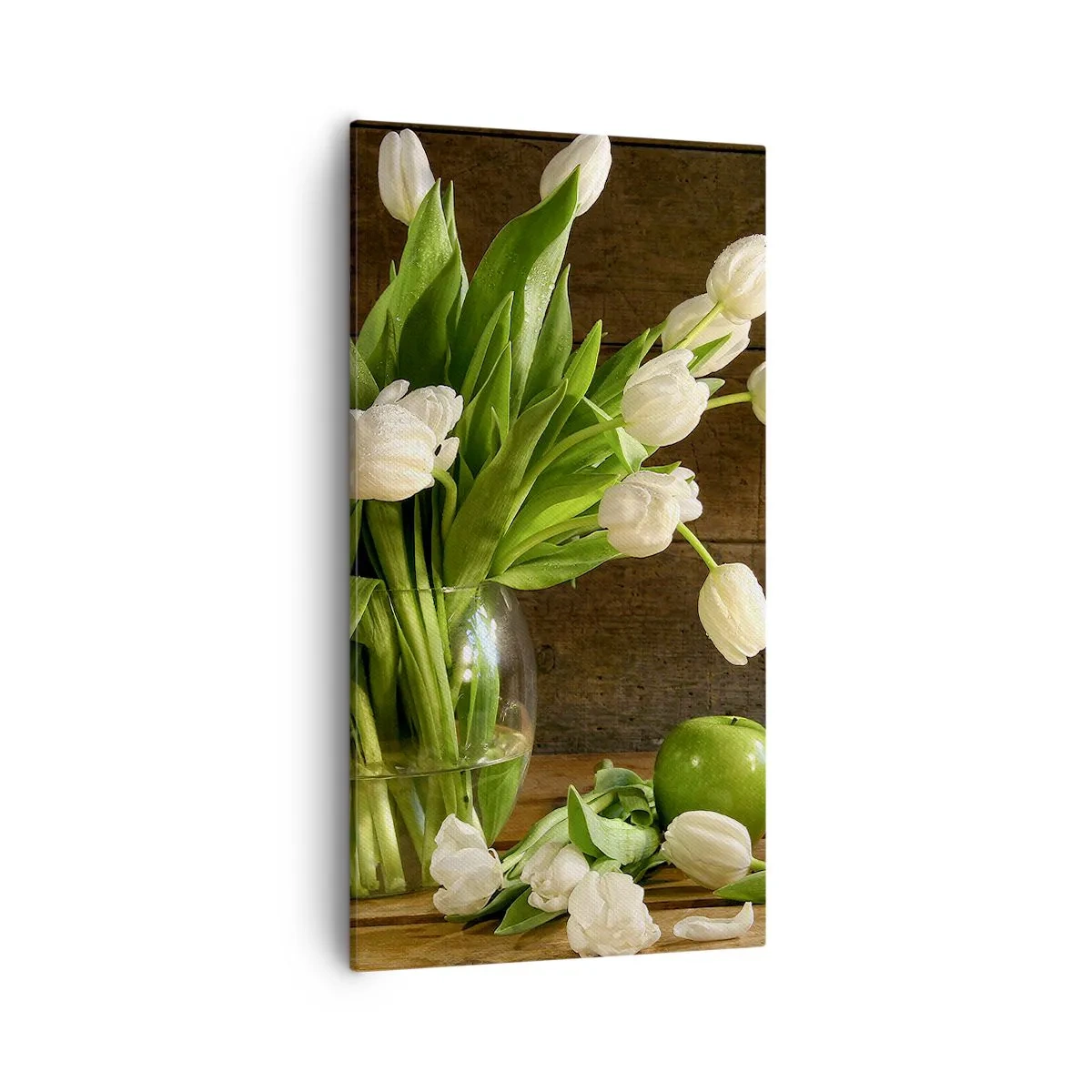 Quadro su tela - Stampe su Tela - Freschezza in verde e bianco - 55x100 cm