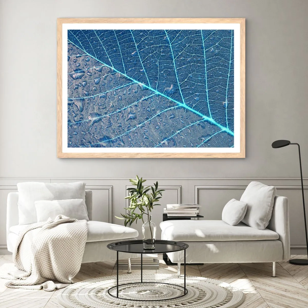 Poster in cornice rovere chiaro - Vita nel blu - 70x50 cm