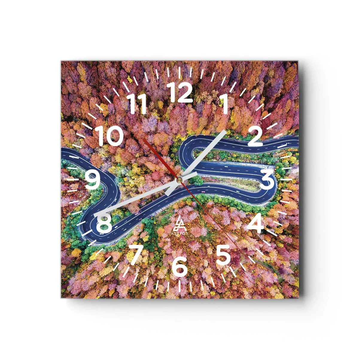 Orologio da parete - Orologio in Vetro - Via tortuosa attraverso il bosco - 30x30 cm
