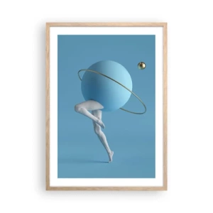 Poster in cornice rovere chiaro - E i pianeti folleggiano - 50x70 cm