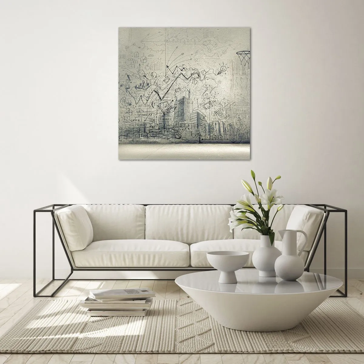 Quadro su vetro - La mia fantastica vita in città - 60x60 cm