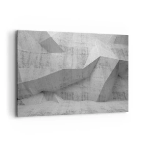 Quadro su tela - Stampe su Tela - Forme geometriche in cemento grigio - 120x80cm - Una vera sfida - Decorazione murale moderna per soggiorno e camera da letto ARTTOR