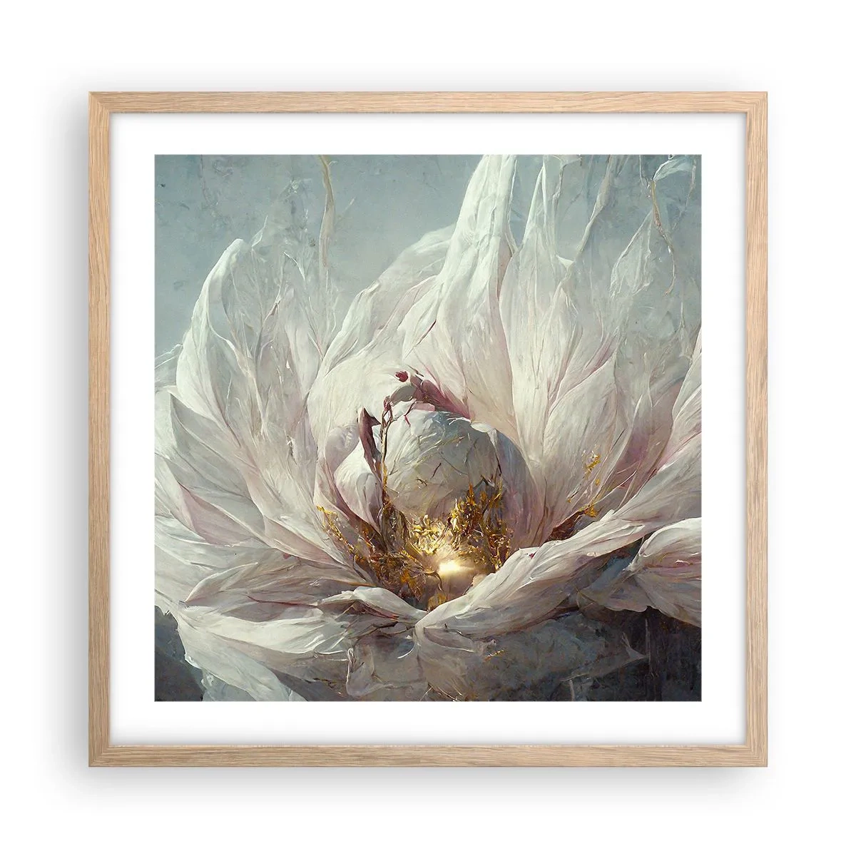 Poster in cornice rovere chiaro - Fiorisce ogni cento anni - 50x50 cm