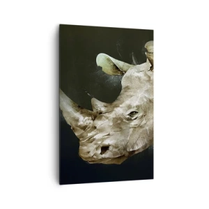 Quadro su tela - Stampe su Tela - Ritratto di un rinoceronte in forma artistica - 80x120cm - Vera forza mascolina - Decorazione murale moderna per soggiorno e camera da letto ARTTOR