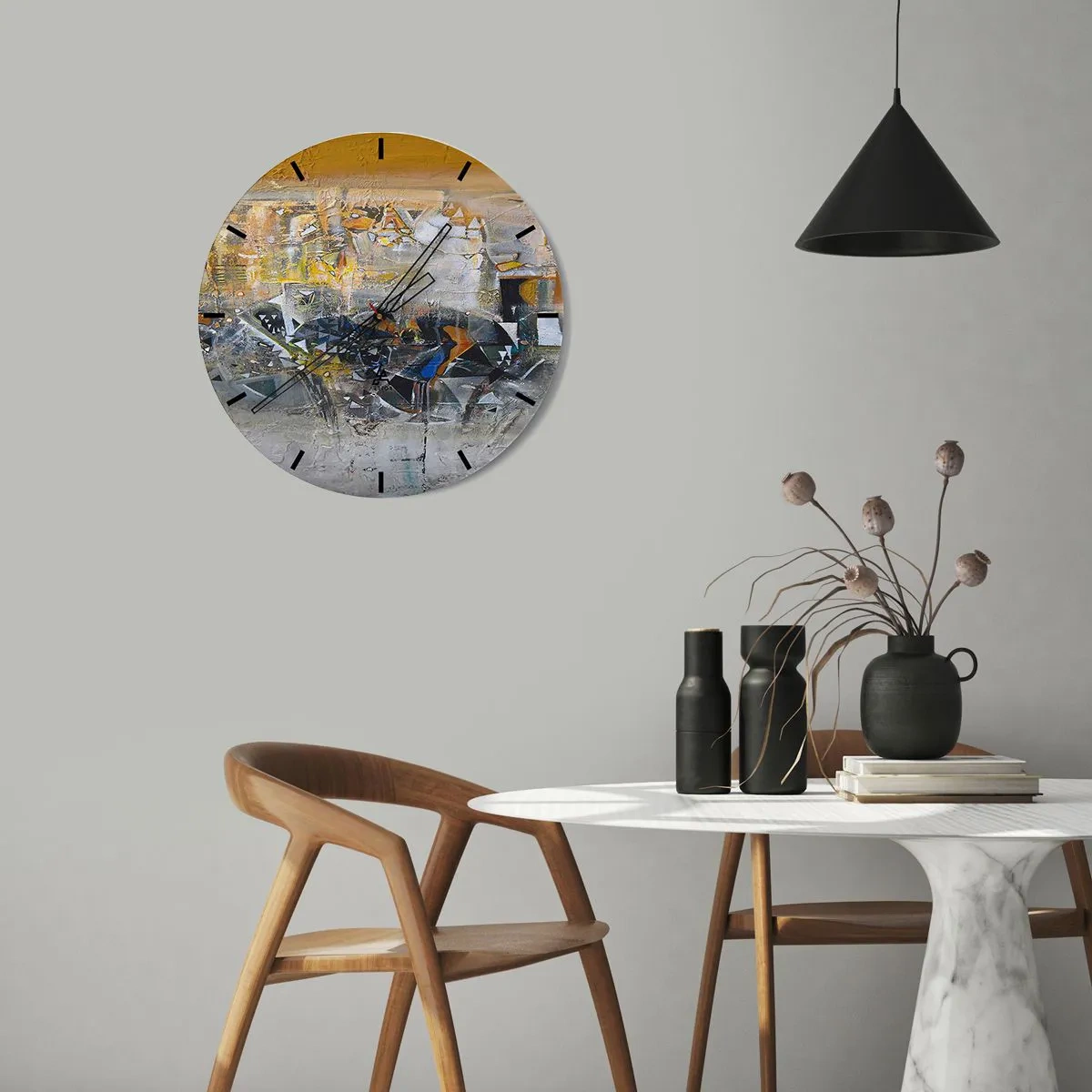 Orologio da parete - Orologio in Vetro - Tutto andrà bene - 40x40 cm